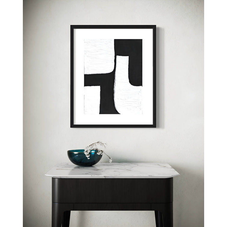 Ivy Bronx Colour Block Plaster Wall Art 3D Black and White Wayfair
